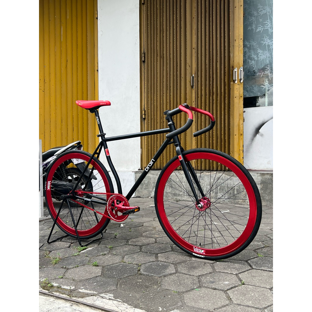 FIXIE FULLBIKE BRAIN CROMOLY KLASIK HITAM FRAMESET FIXED GEAR DOLTRAP VUELTA