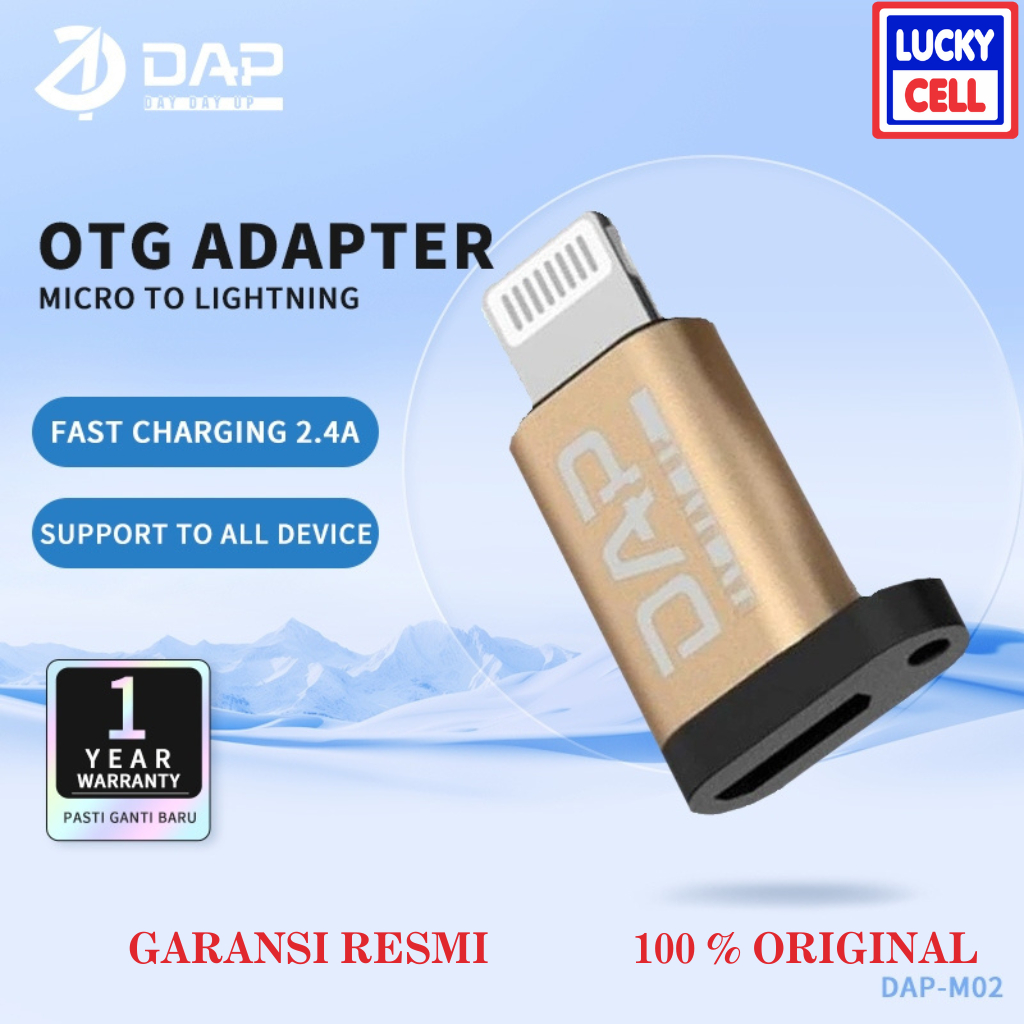 DAP-M02-L OTG Adapter Micro to Lightning Support to All Device - Garansi Resmi 1 Tahun - Lucky Cell 
