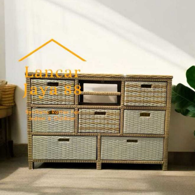 Lemari Rotan Sintetis 7 Laci