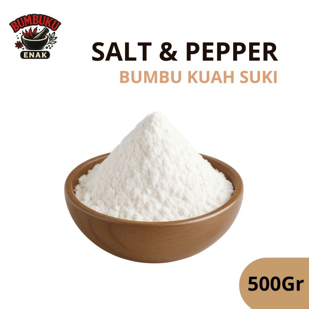 

Bumbu Kuah Suki Rasa Salt & Pepper 500gr – Kuah Gurih Pedas Lada Asin, Cocok untuk Steamboat, Shabu & Masakan Praktis