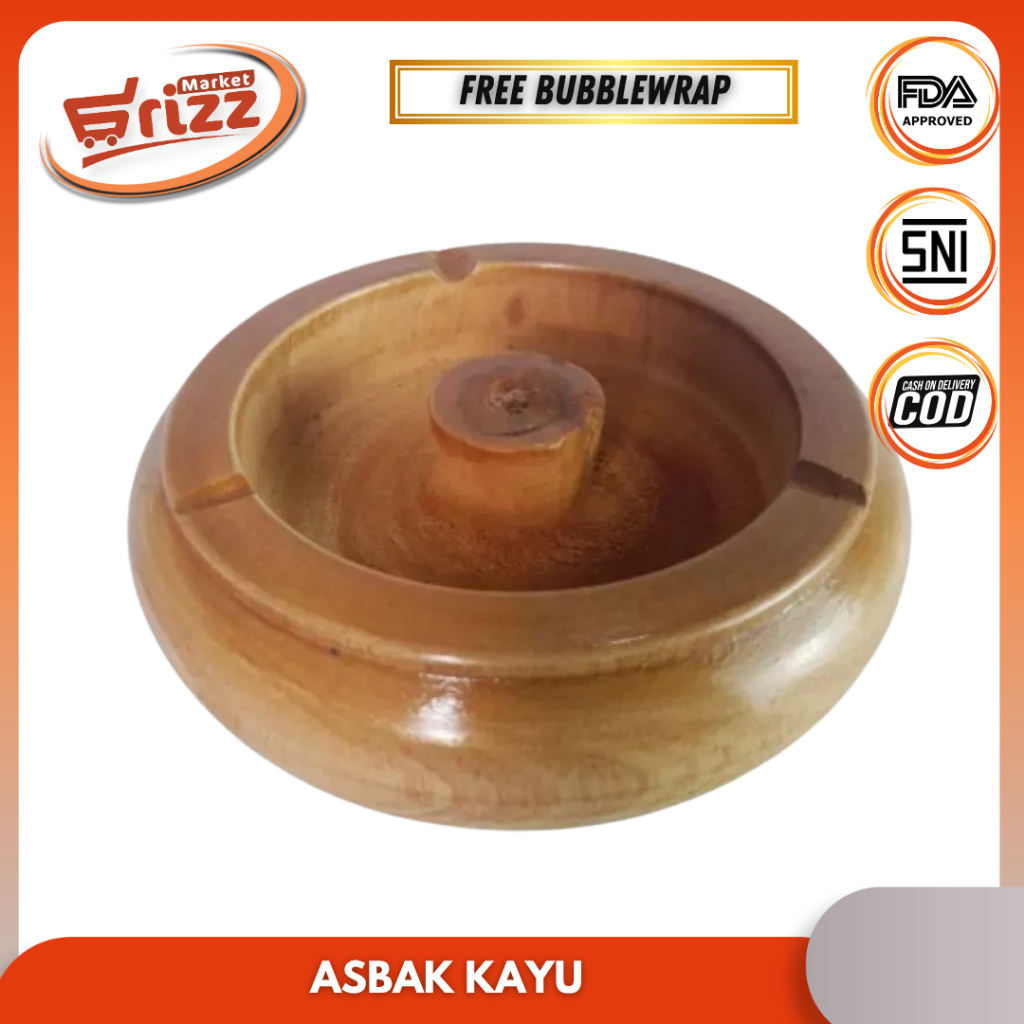 Asbak Kayu I Asbak Aesthetic I Asbak Cantik I Asbak Rokok Bulat Tebal Asbak Cafe Rokok Abak Elegan