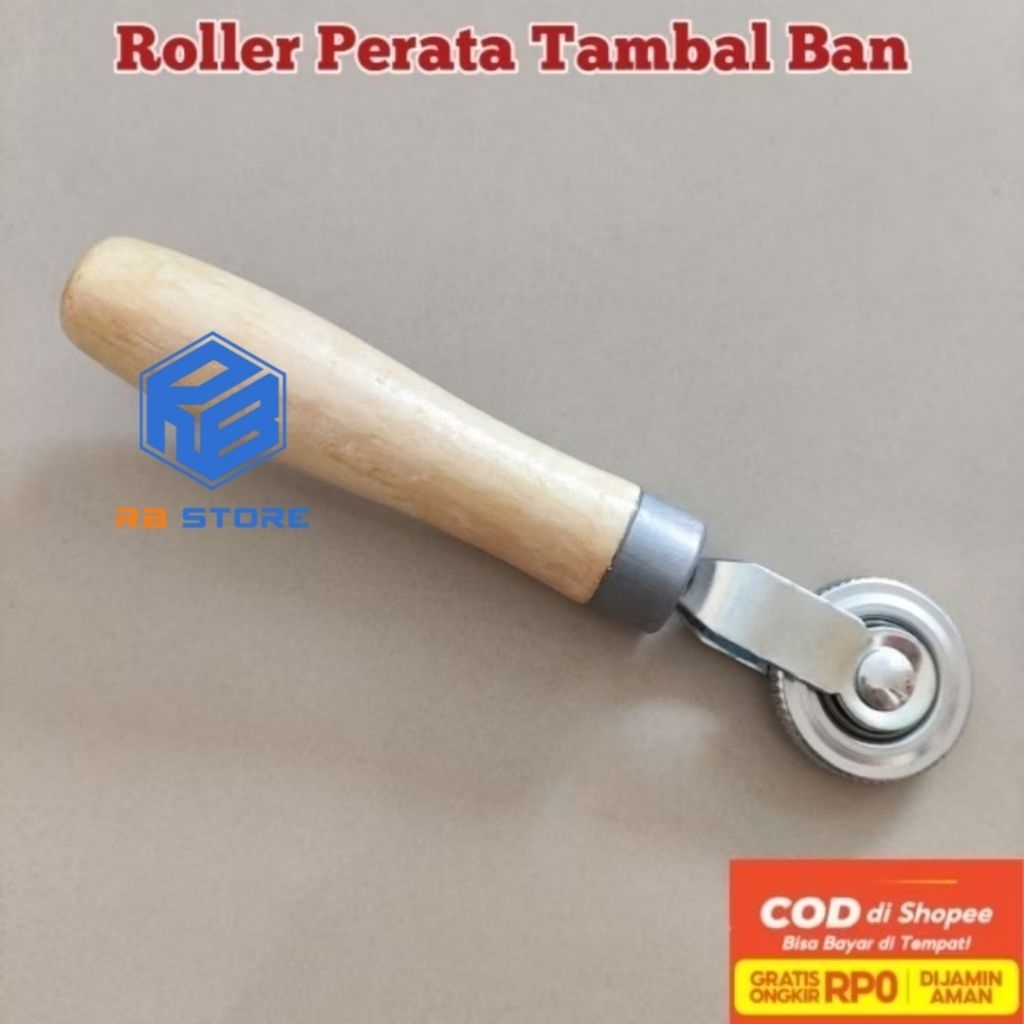 Perata Karet Tambal Ban Tip Top - Roller Tambalan Ban Tip Top Bestpatch Gagang Kayu