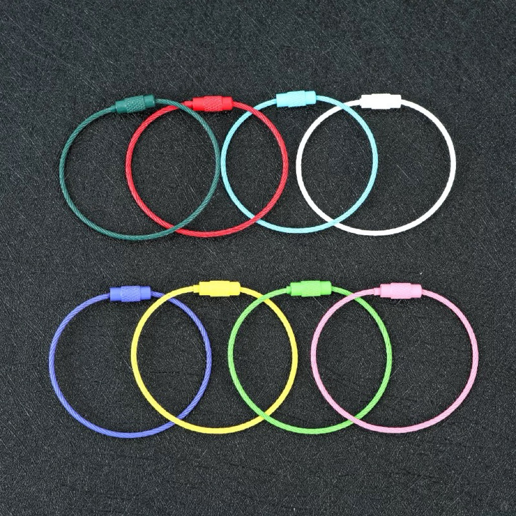 Kawat Ring O Gantungan Kunci Tas Warna Warni Putar Besi Bulat DIY Gantungan Kunci