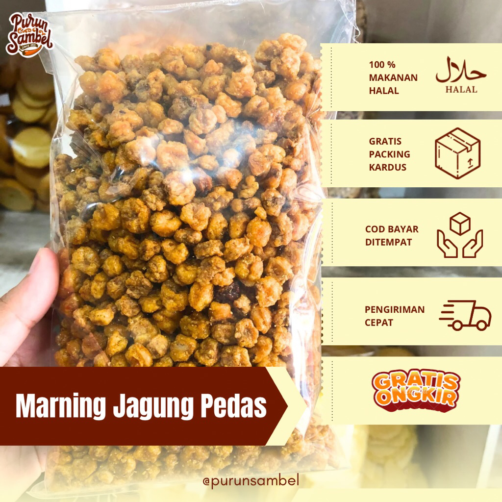 

Marning Jagung Pedas Manis 300 gram Halal Repack by Purun Sambel Mareng Jagung