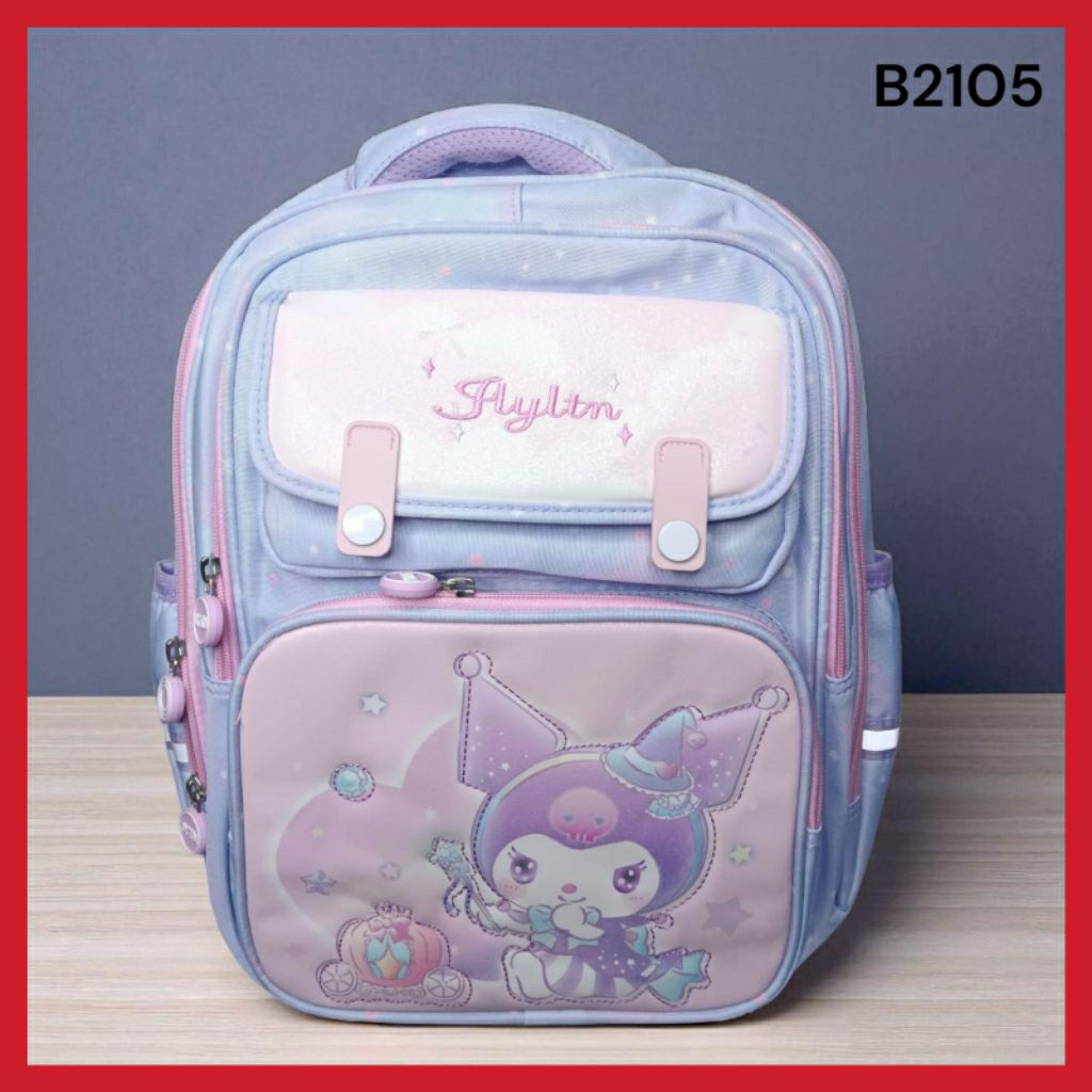 TAS SEKOLAH ANAK KUROMI BIRU UNGU