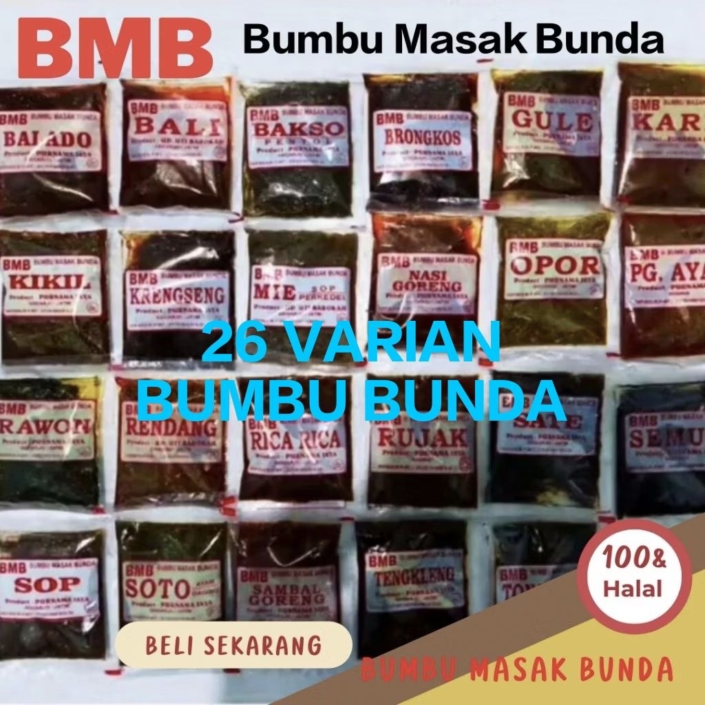 

BMB / 26 VARIAN BUMBU MASAK BUNDA / BUMBU MASAK INSTAN