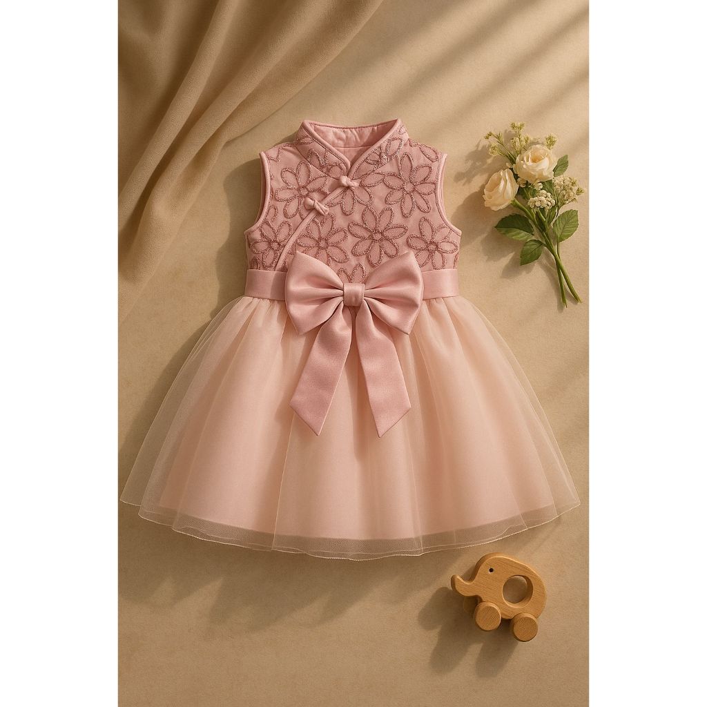 Gaun Pesta Anak Perempuan Brokat Bordir Tulle