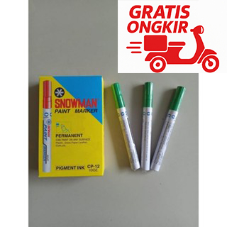 

paint marker snowman cp-12 (12pcs) / spidol hijau snowman permanent medium tip