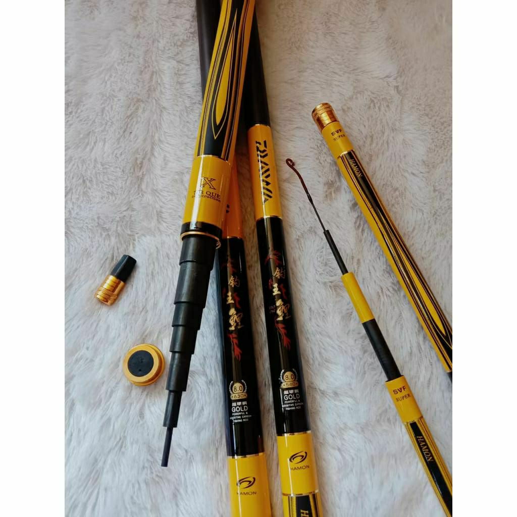 Joran Tegek Daiwa Hamon Gold Import original Berkualitas Kuat kaku dan ringan UK 360-720cm