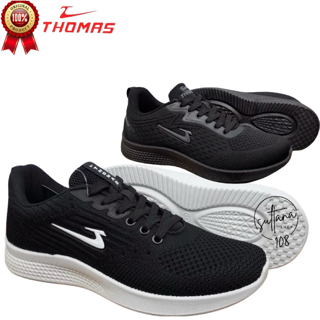 Sepatu Sneakers Hitam Pria Sepatu Thomas Pria keren 100% original