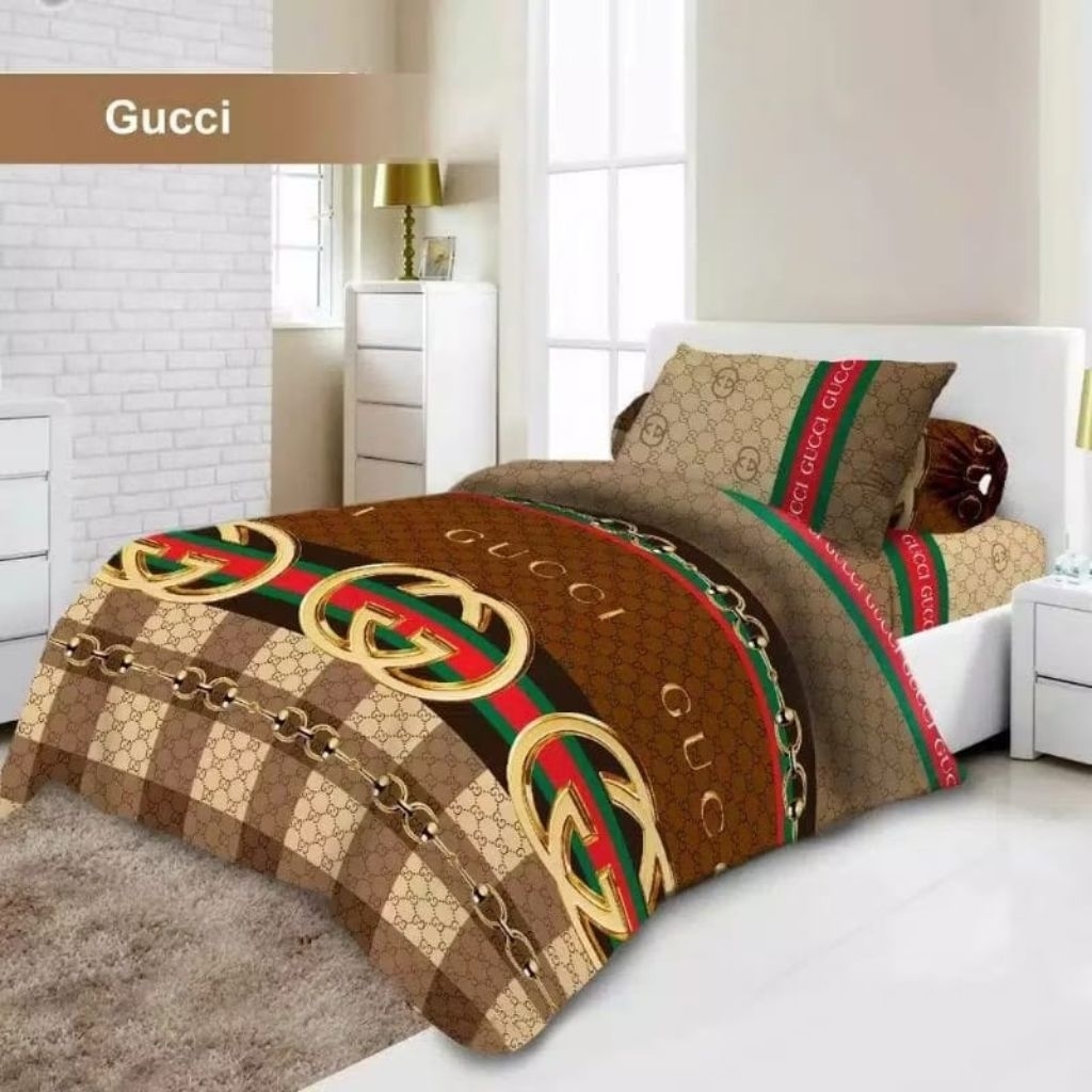 Vito bedcover set sprei 160 180 motif brand Gucci guci