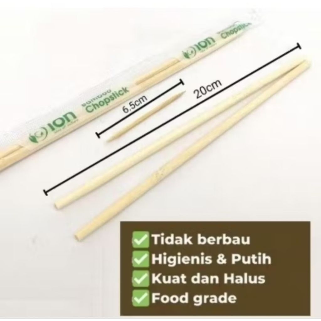 Sumpit Bambu + Tusuk Gigi / Sumpit Sukawa / Sumpit Panda Higienis