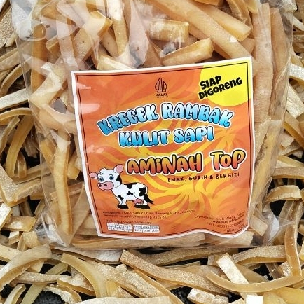 

aminah top krecek rambak kulit sapi/krupuk kulit sapi mentah/krupuk kulit mentah/krecek rambak mentah varian mie 500 gram