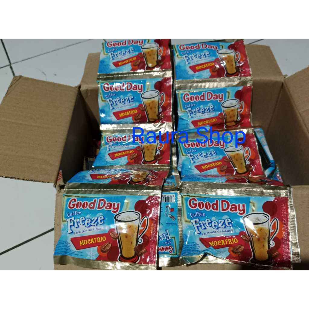 

Kopi Good Day Freeze renceng 10 sachet x 30 gram (Rasa Choc'o'range,Cookies cream,Hazelnut Macchiato,Mocafrio)