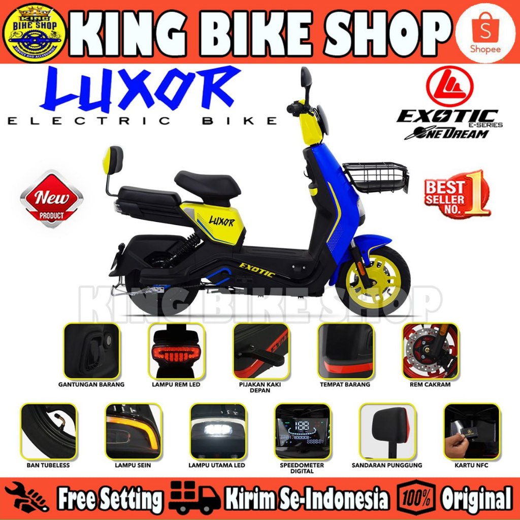 Sepeda Listrik Electric E Bike EXOTIC LUXOR Disc Brake 500 Watt