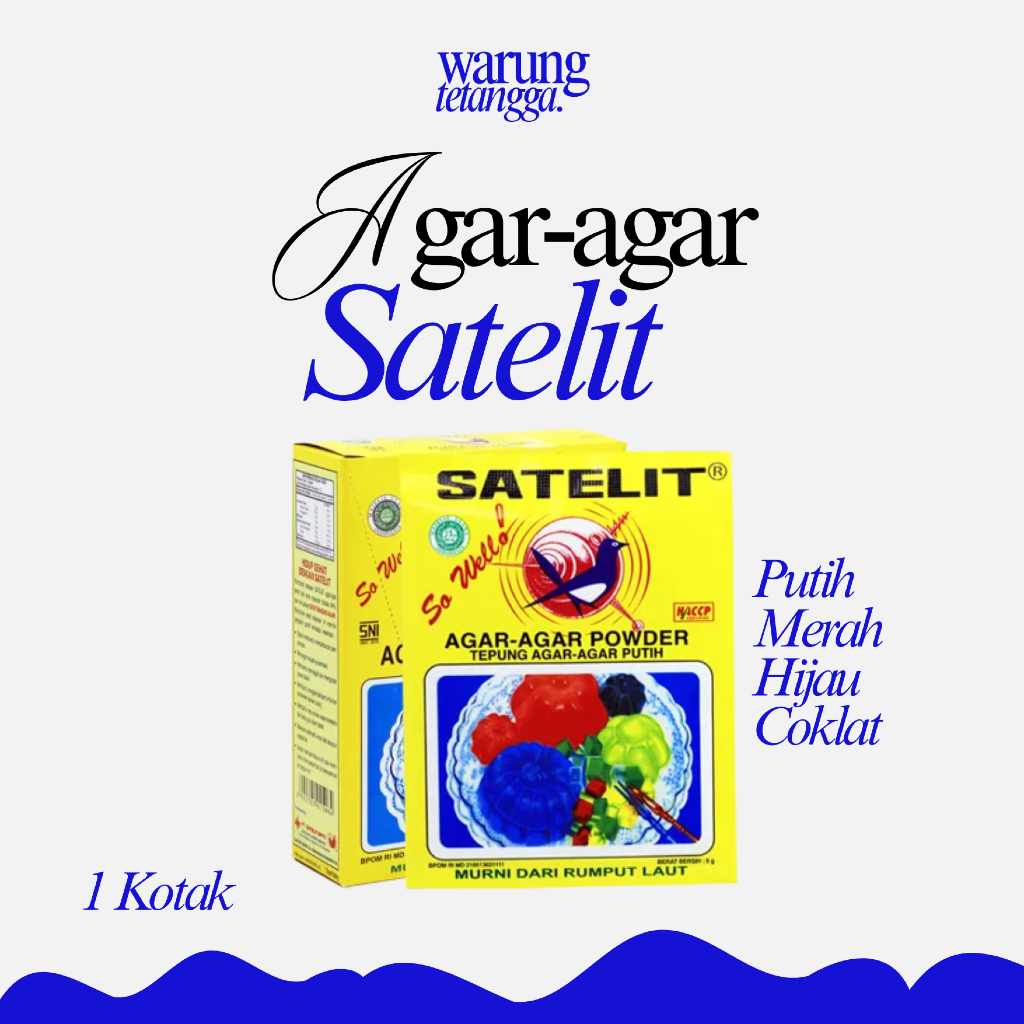 

AGAR AGAR SATELIT PUTIH, MERAH, HIJAU, COKLAT ISI 12
