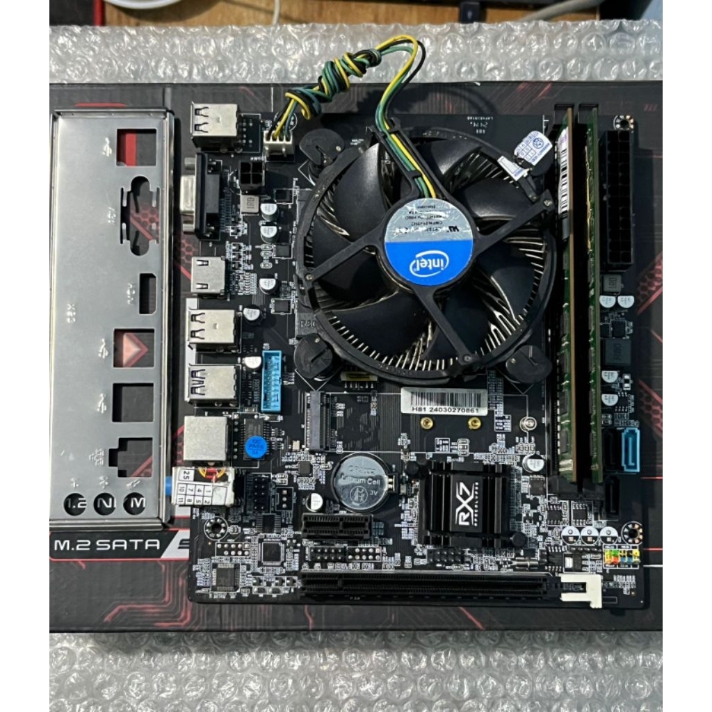 Paketan mobo h81 + i5 gen 4 + ram 8gb ddr3 fan original