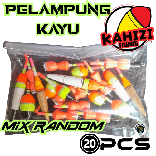 Pelampung Pancing Kayu 20 PCS RANDOM