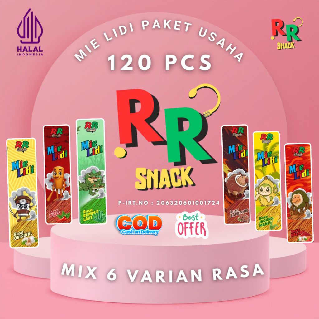 

MIE LIDI 120 PCS (1 BAL) PAKET USAHA HARGA RESELLER CEMILAN /SNACK/ JAJANAN ANAK BY RR SNACK