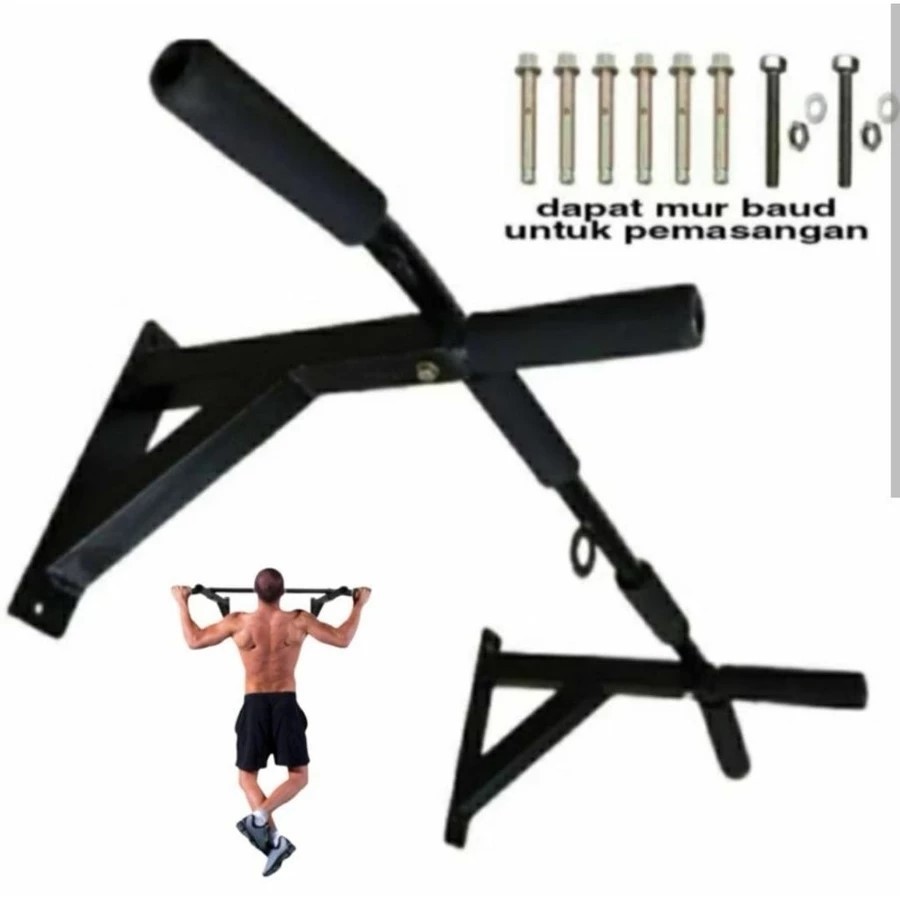 cuci gudang alat pull up bar 6 grip fitness dinding rumah kuat 200 kg