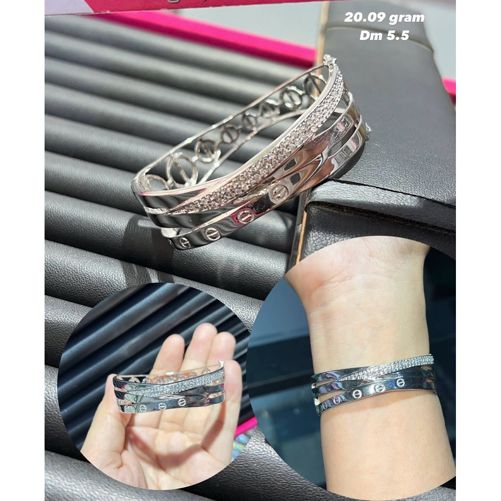 GELANG KAKU CARTIER VARIASI PERAK 925