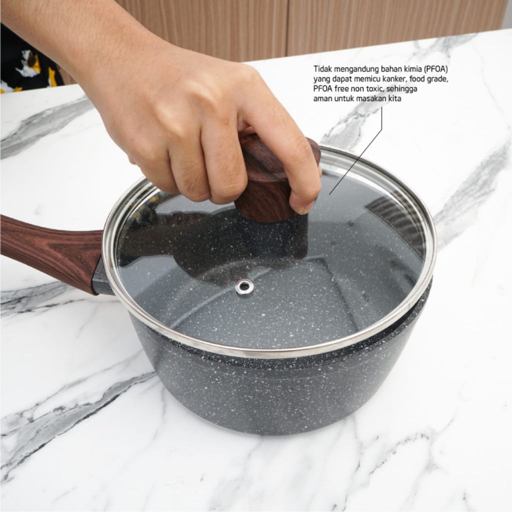 Cypruz Marble Cookware Set of 7 pcs - Alat Masak Anti Lengket Merk Cypruz Set Lengkap Murah