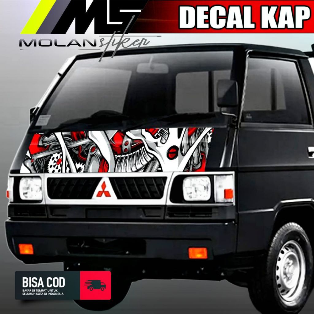 Decal Sticker Striping Variasi Kabin Depan L300 Pickup Decal Kap/Kabin Depan L300 Pu Decal Universal