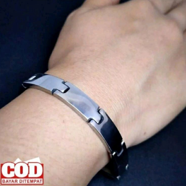 GELANG TITANIUM PRIA MODEL RANTAI KOTAK / Gelang Titanium Pria