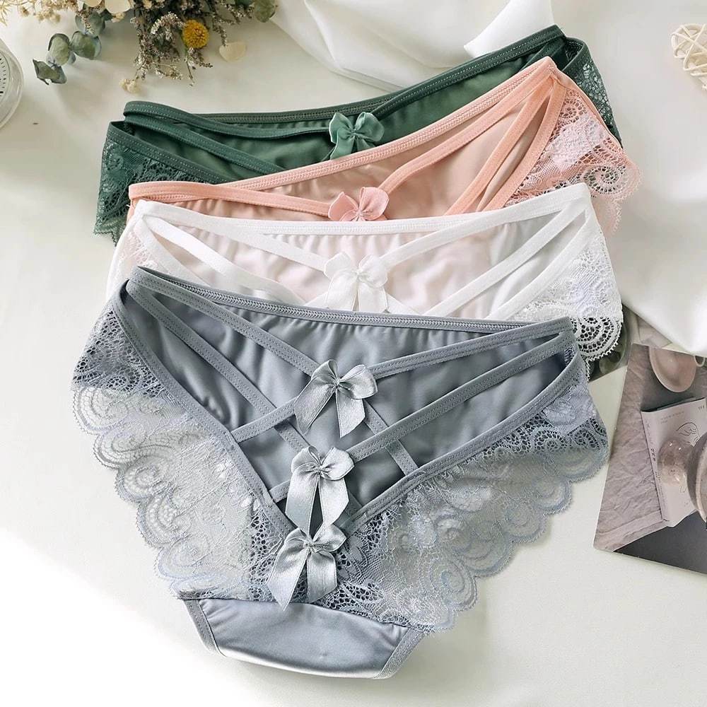 Celana Dalam Wanita Seksi Premium Bahan Brokat CD g string wanita transparan tali samping Lingerie C