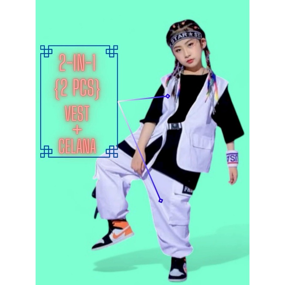 KIMMI SETELAN BAJU DANCE ANAK LAKI LAKI DAN PEREMPUAN HIPHOP KPOP KOREA STYLE USIA 4 SAMPAI 14 TAHUN