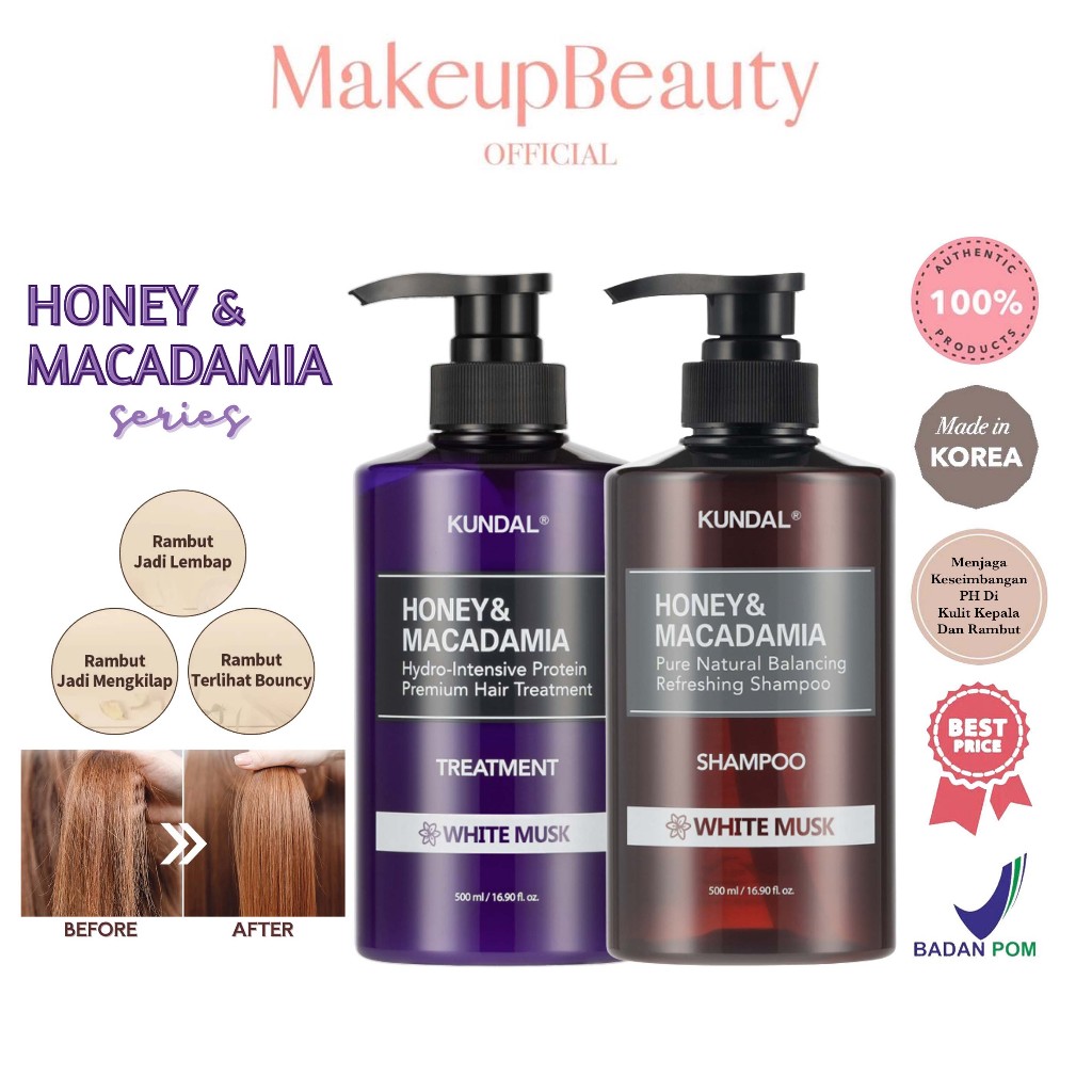 KUNDAL Honey & Macadamia Nature Shampoo | Protein Hair Treatment   500ml - All Variant (Made in Kore