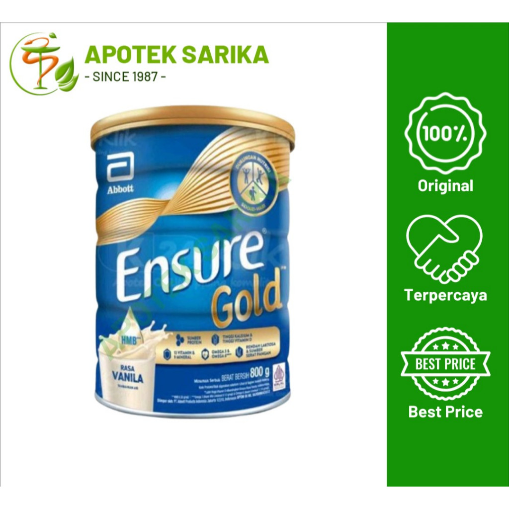 

Ensure Gold Vanila & Coklat 800GR - Susu Nutrisi Untuk Dewasa Rendah Laktosa