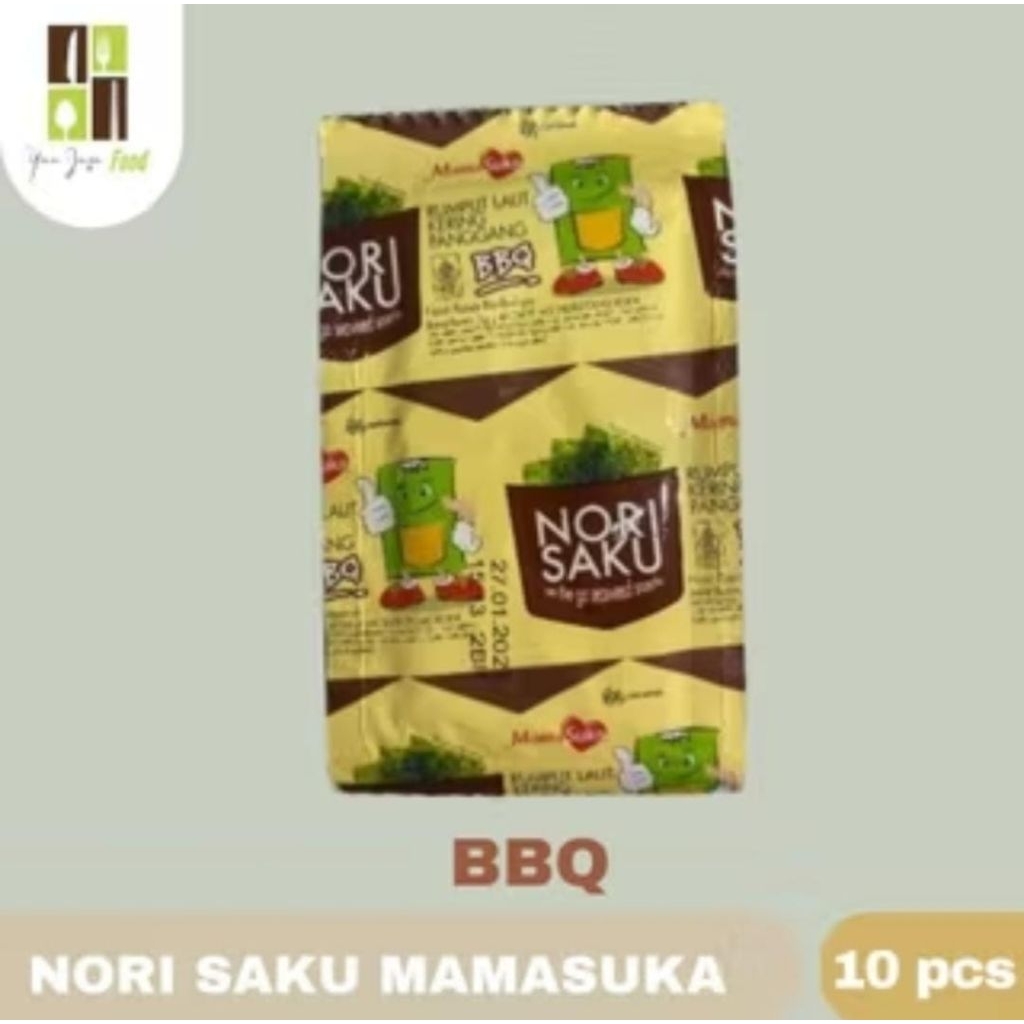 

NORI SAKU 10 PCS BARBEQUE Sushi Nori Laver for Gimbap Kimbab Seaweed Chung Jung One 40 gr
