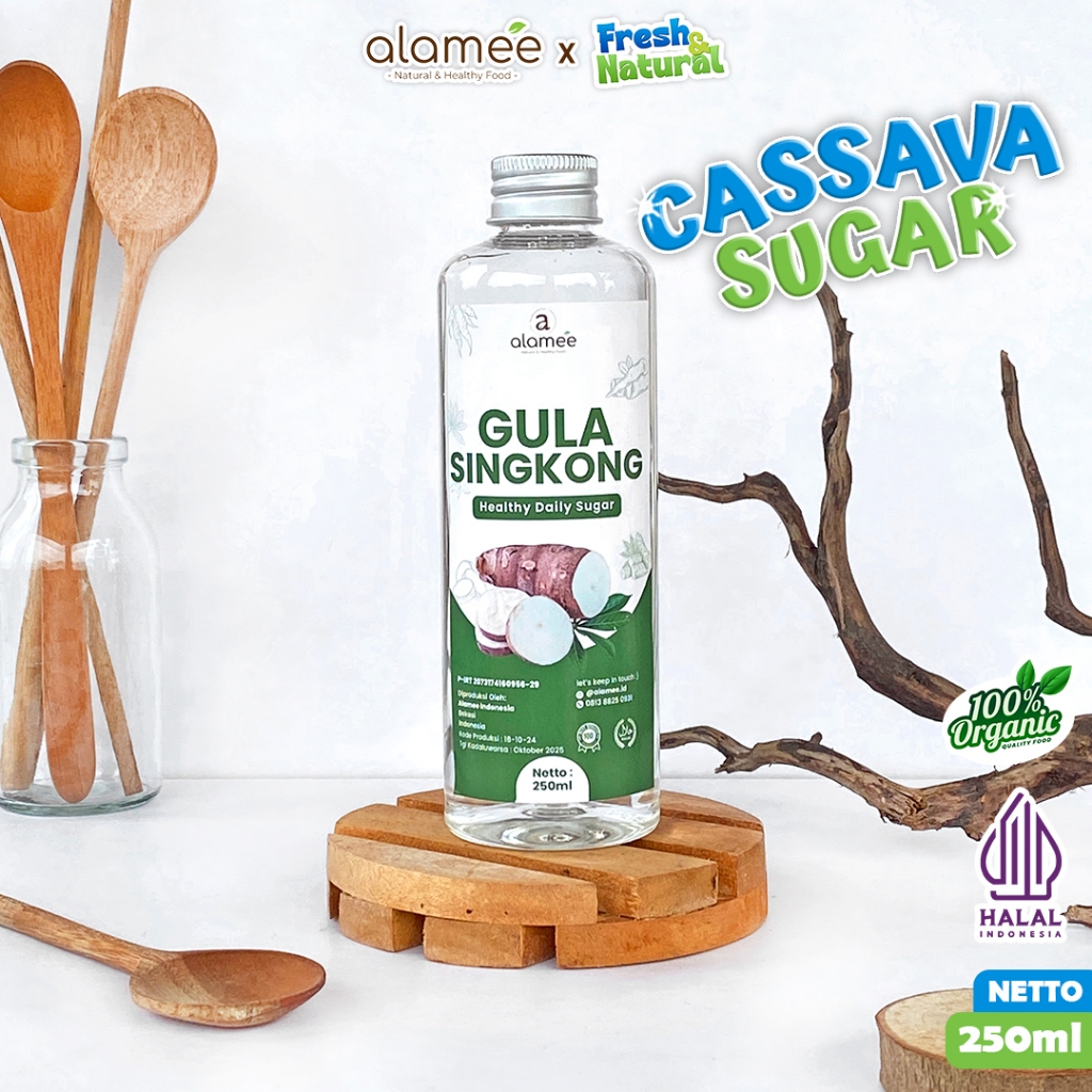 

ALAMEE Gula Singkong Ketela Organik Cair Asli Rendah Kalori Pemanis Sweetener Fructose Gluten Free fresh and natural fresh and natural