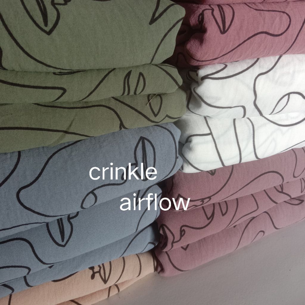kain crinkle airflow motif, potongan