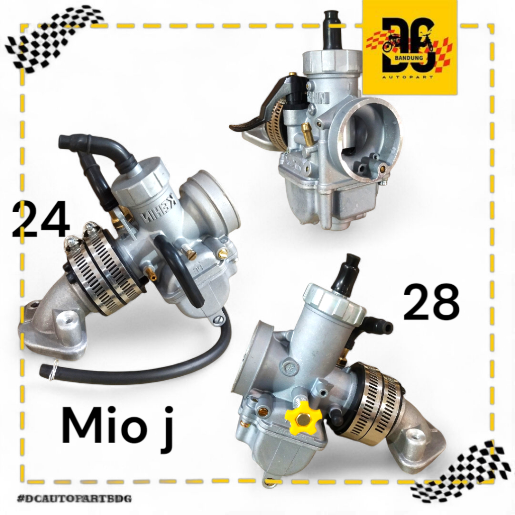 PAKET INTAKE MANIFOL DAN KARBU PE24 PE 26 PE 28 UNTUK MOTOR MIO J