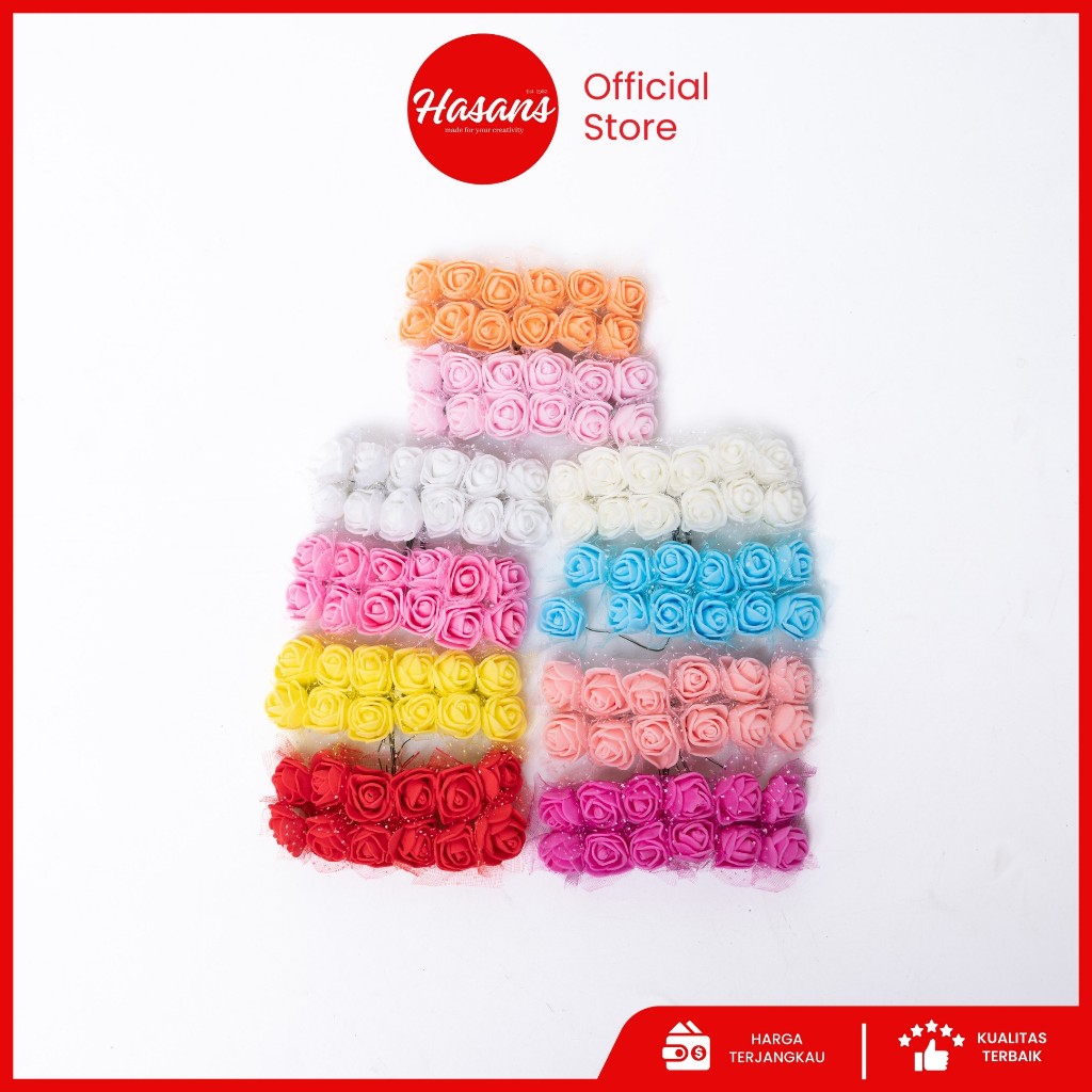 Hasans / Bunga Mawar Spons / Bunga Mawar Artificial / Bunga Mawar Palsu Plastik / Bunga Mawar Sponge