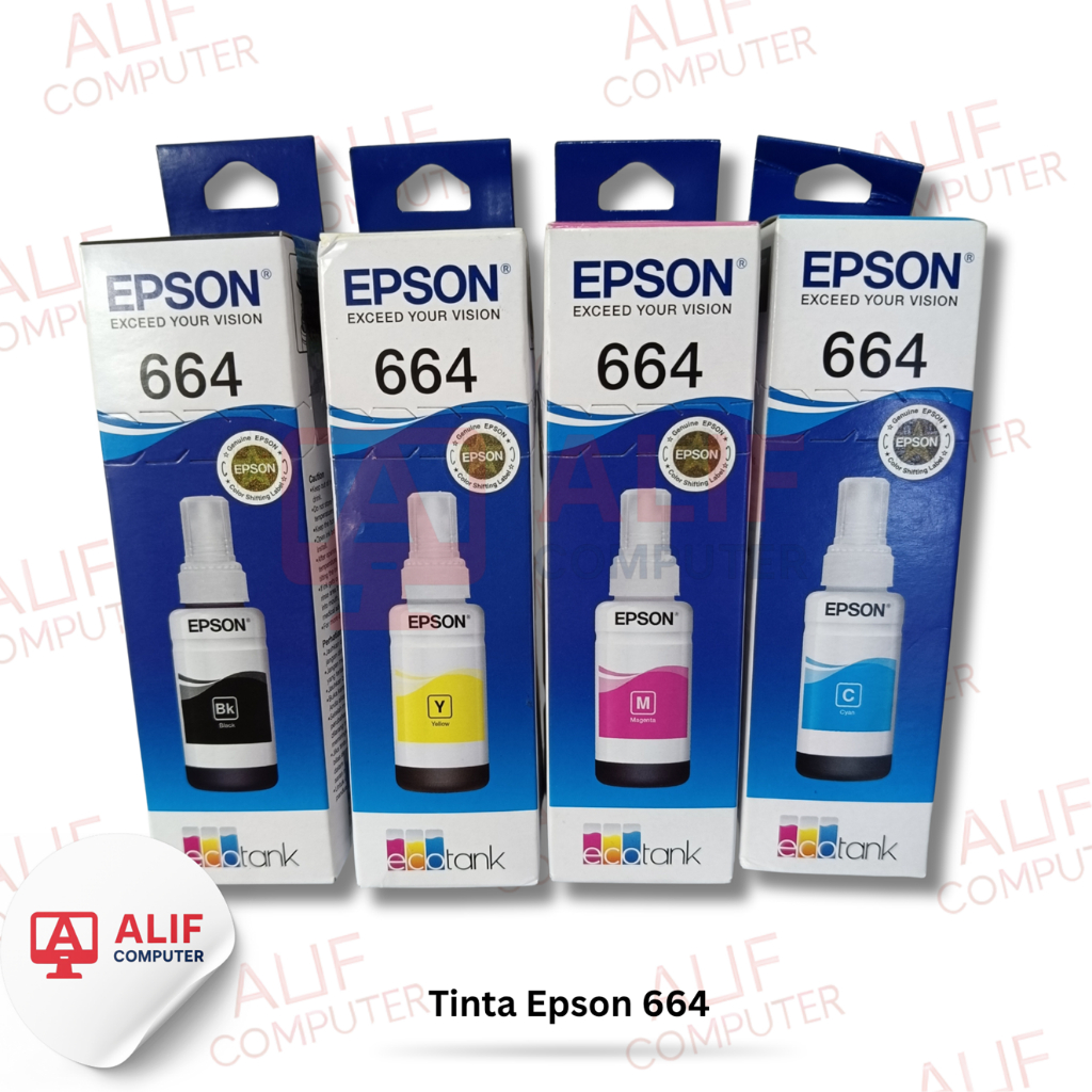 Epson Tinta 664 Original Hitam / Biru / Magenta / Kuning untuk Printer L120 L220 L310 Refill Tinta E