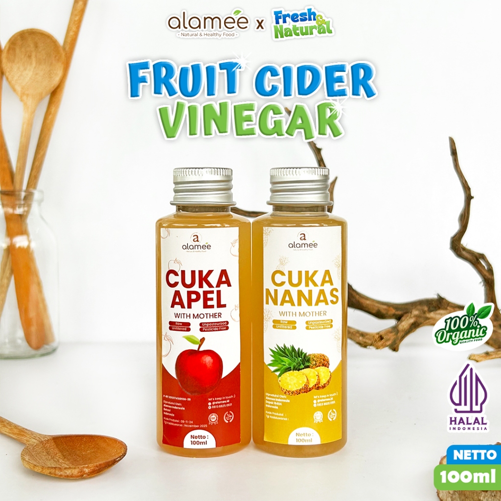 

ALAMEE Cuka Apel Nanas Original Vinegar With Mother Premium Organik Pine Apple Cider Vinegar fresh and natural