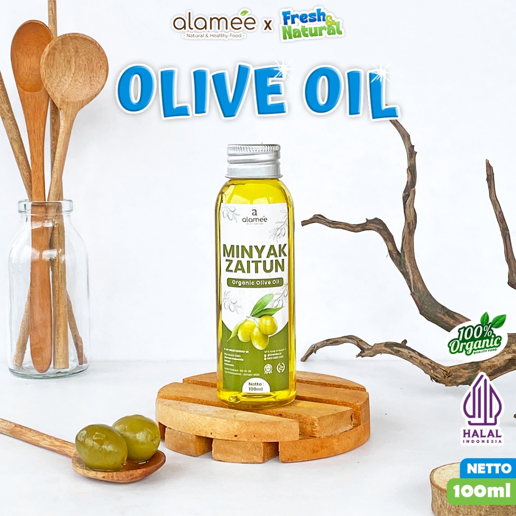 

ALAMEE Minyak Zaitun Untuk Diminum Olive Oil Extra Virgin Organic Organik Murni Asli Masak EVOO fresh and natural