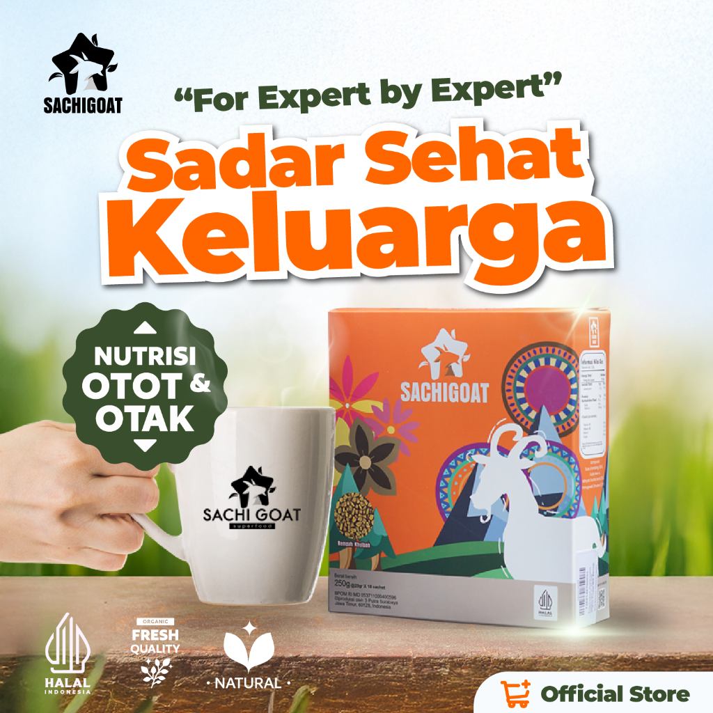 

SACHIGOAT | Nutrisi Superfood untuk OTOT dan OTAK | 1 Box (10 Sachet @25g)