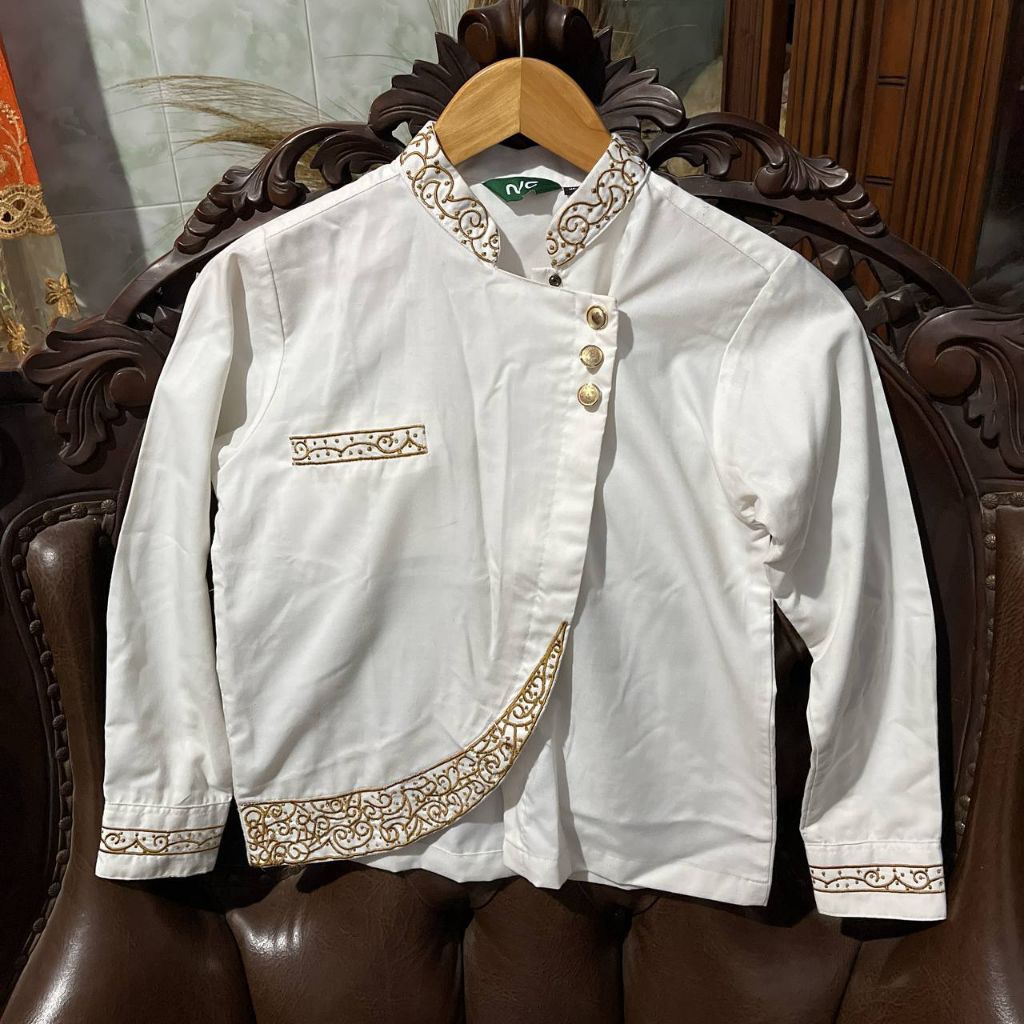 Kemeja Anak & Ayah original NUC.ID Kode Demang 06 (Broken White) | Koko Bordir Kids & Father Prelove