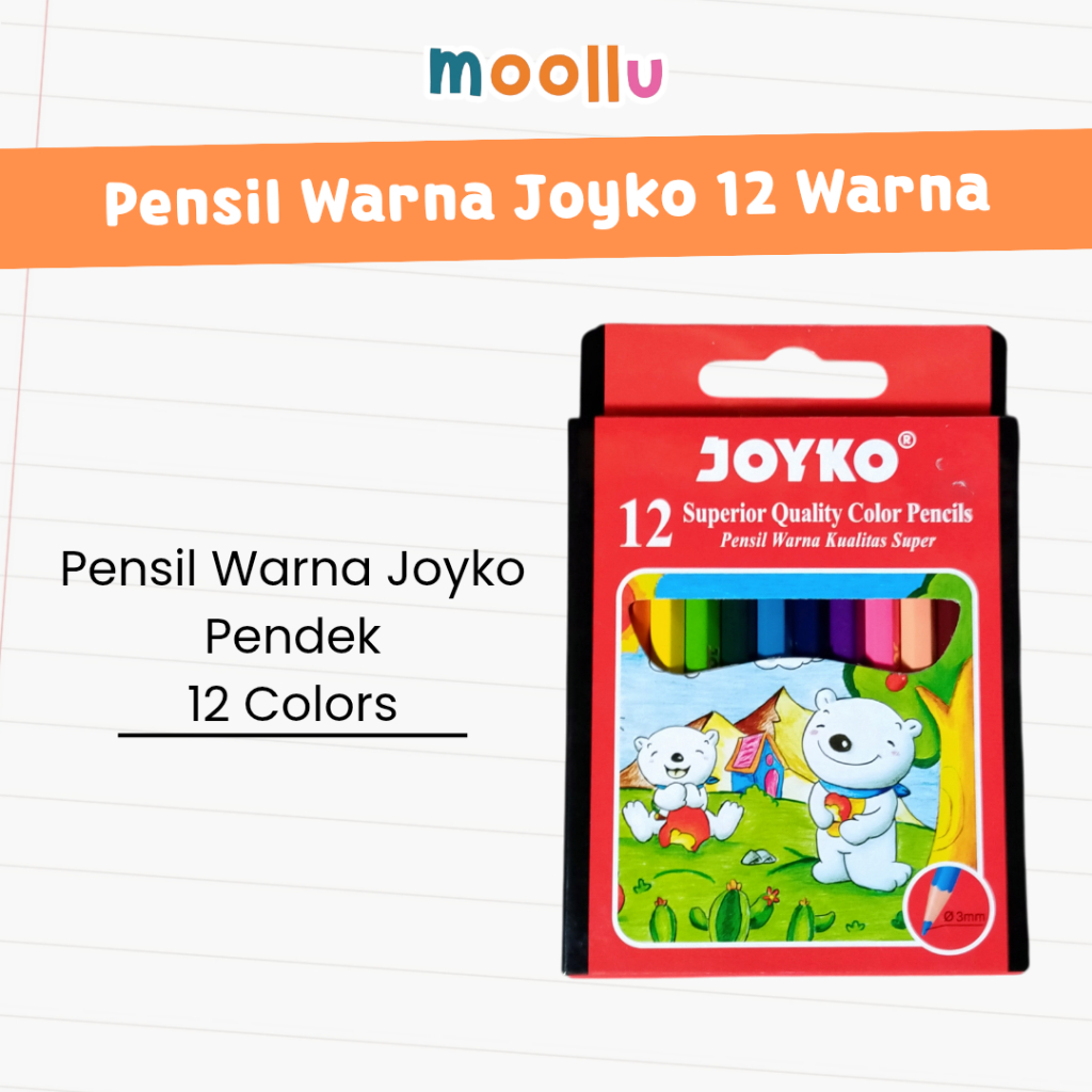 

Pensil Warna Joyko Pendek 12 Pensil Warna Tebal