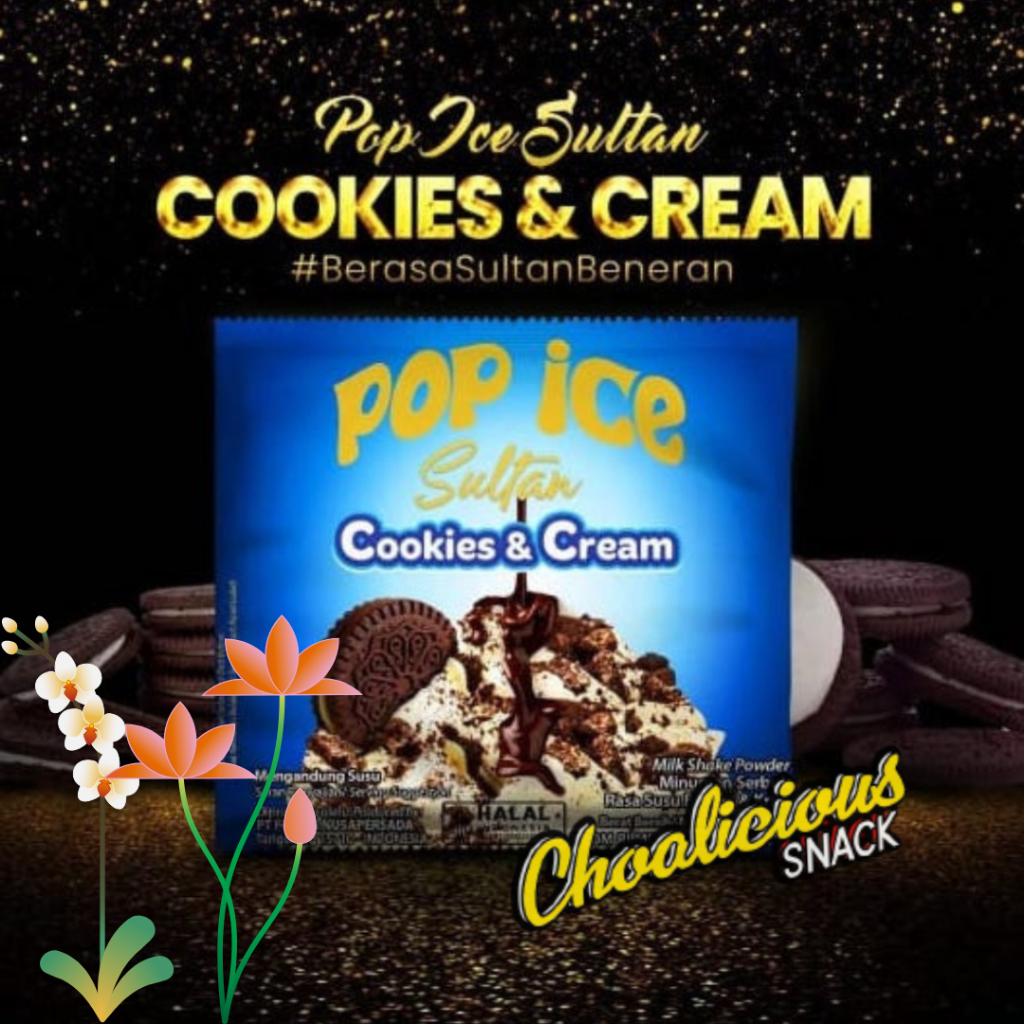 

Pop Ice Sultan / Minuman Serbuk Rasa Cookies & Cream - Seger & Creamy, Wajib Coba!