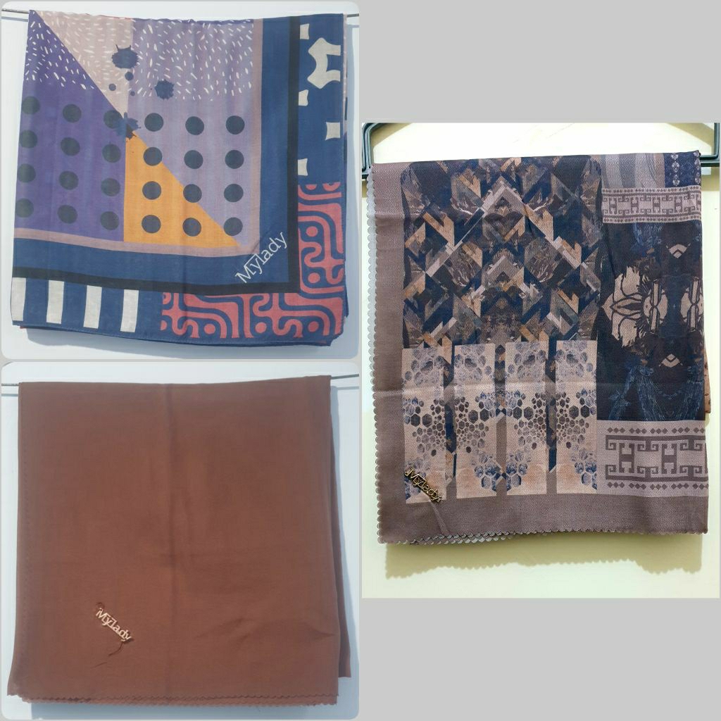 Jilbab Segi Empat My Lady Motif Jilbab Polos (Preloved) Hijab Jilbab My Lady Ultrafine Hijab My Lady