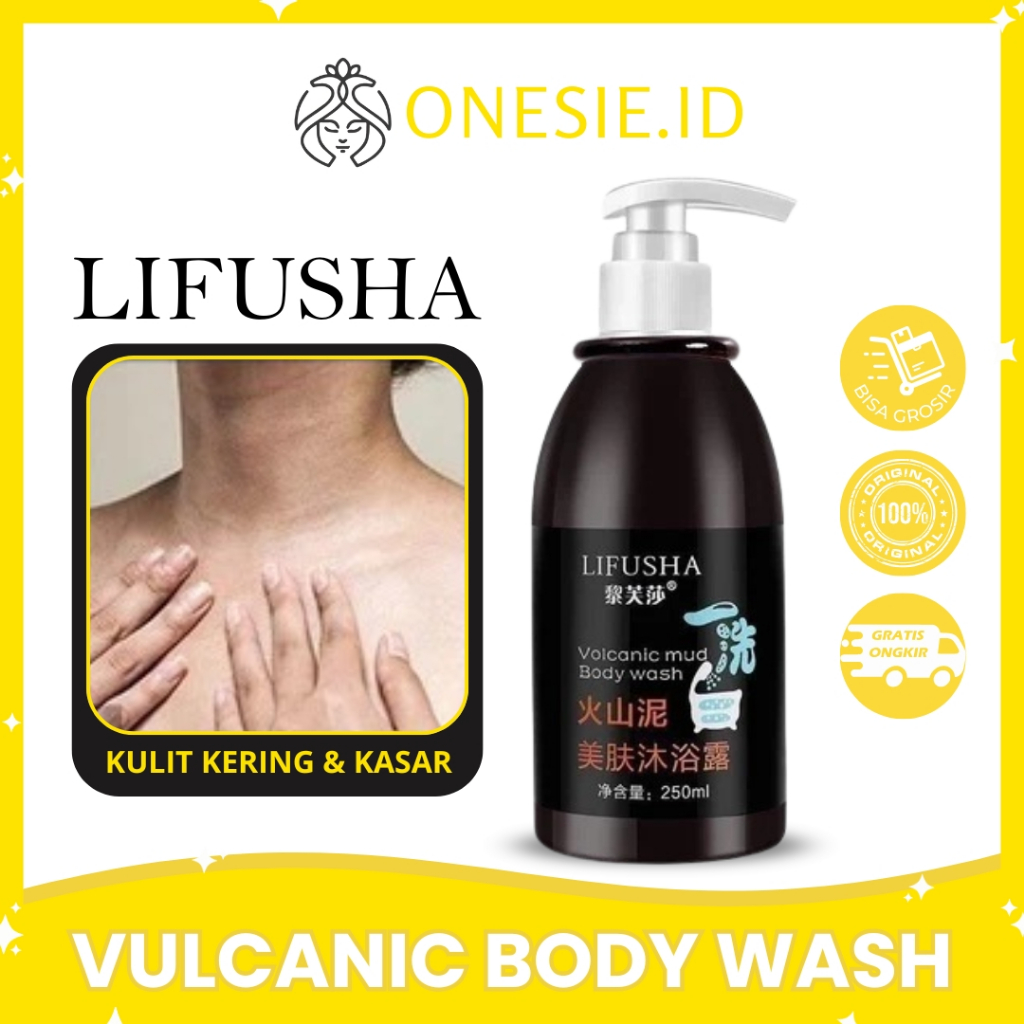 LIFUSHA Body Wash Lumpur Vulkanik 250ml Sabun Whitening Anti-Aging - BB056