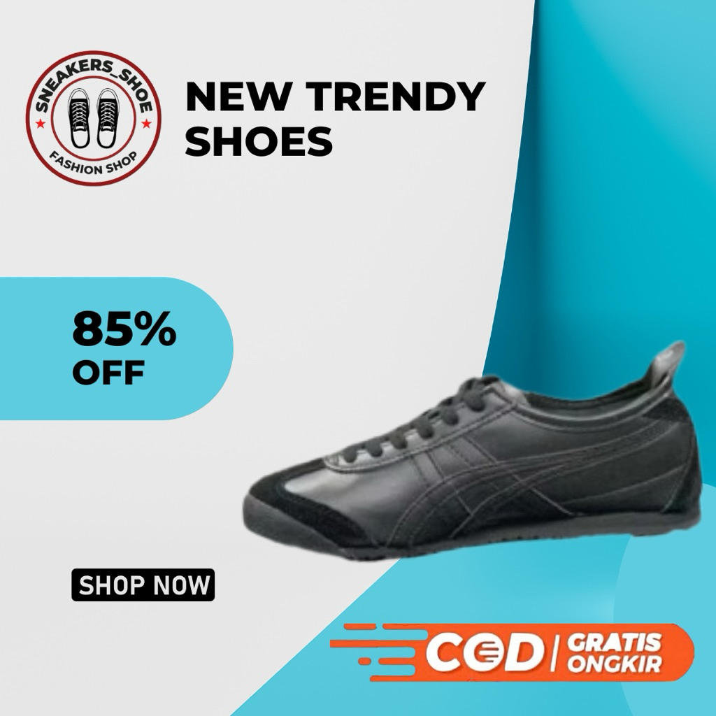 Sepatu Onitsuka Mexico 66 Triple Black Free Paperbag & Box