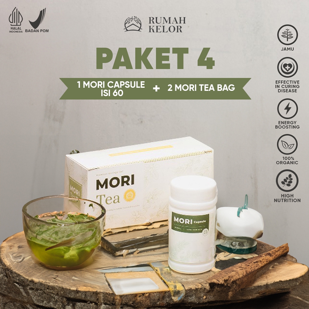 

PAKET 4: 1 MORI CAPSULE + 2 MORI TEA BAG PREMIUM - Minuman Teh Daun Kelor Kapsul Moringa 100% Organik - Anti Hipertensi