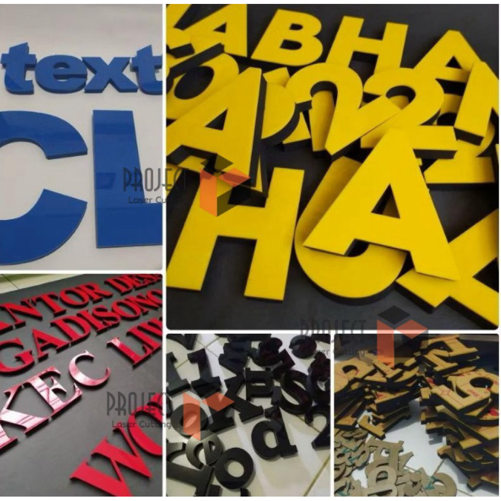 Huruf Timbul Akrilik, Huruf Akrilik Timbul Custom warna, Spon Eva, Akrilik 2mm Custom, Bebas Huruf t