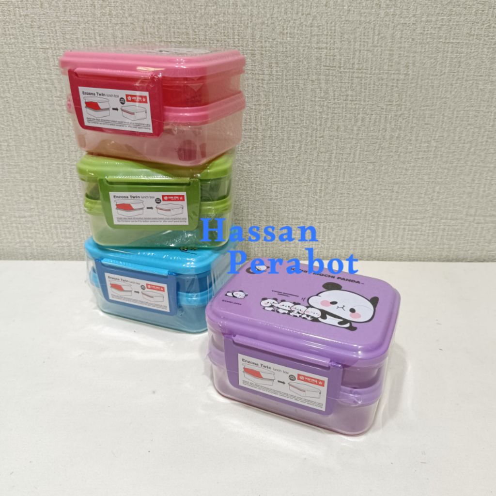 LION STAR Enzona Twin Lunch Box 2 Susun Kotak Bekal Anak SB-34 BPA FREE